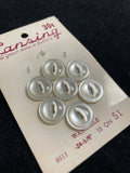Buttons Clay Set of 6 or 7 Vintage - Pearlescent White with Marquise