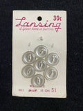 Buttons Clay Set of 6 or 7 Vintage - Pearlescent White with Marquise
