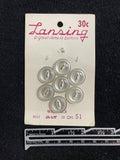 Buttons Clay Set of 6 or 7 Vintage - Pearlescent White with Marquise