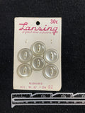 Buttons Clay Set of 6 or 7 Vintage - Pearlescent White with Marquise
