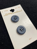 Buttons Plastic Set of 2 Vintage - Striated Navy Blue/Charcoal Gray