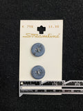 Buttons Plastic Set of 2 Vintage - Striated Navy Blue/Charcoal Gray
