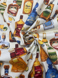 3 YD Quilting Cotton - Tequila Bottles on Off White