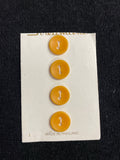 Buttons Plastic Set of 4 Vintage - Golden Yellow