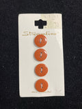 Buttons Plastic Set of 4 Vintage - Light Brown