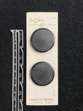 Buttons Plastic Set of 2 Vintage - Matte Black with Shiny Edge