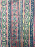 4 3/8 YD Quilting Cotton Vintage - Floral and Paisley Stripes in Spring Colors