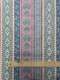 4 3/8 YD Quilting Cotton Vintage - Floral and Paisley Stripes in Spring Colors