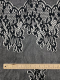 2 YD Polyester Knit Floral Lace - Black