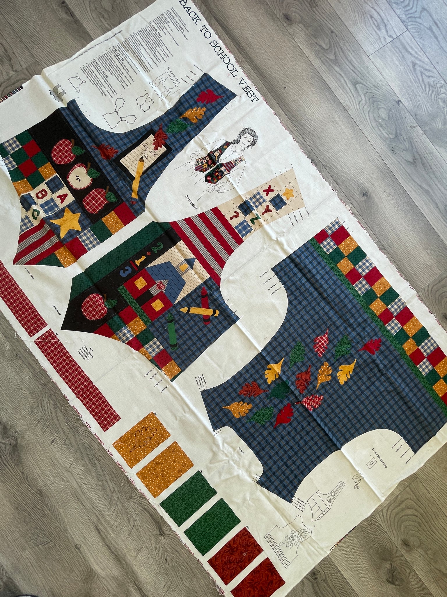 Quilting Cotton Vest Panel - Back to School