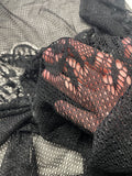 2 YD Polyester Knit Floral Lace - Black