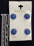 Buttons Plastic Set of 4 Vintage - Dark Blue Domes