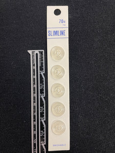 Buttons Plastic 11/16" or 9/16" - Pearlescent White with Concentric Circles