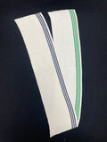 Poly/Cotton Ribbed Collar Vintage - Off White with Stripes of Green or Navy Blue