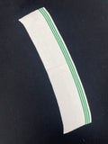 Poly/Cotton Ribbed Collar Vintage - Off White with Stripes of Green or Navy Blue