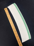 Poly/Cotton Ribbed Collar Vintage - Off White with Stripes of Green or Navy Blue