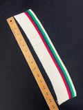 Poly/Cotton Ribbed Collar Vintage - Off White with Stripes of Red, Navy Blue, Green, and White, and Gray