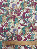 Quilting Cotton Vintage - "Woodland Winter" Victorian Christmas with Metallic Gold Accents