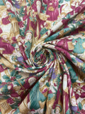 Quilting Cotton Vintage - "Woodland Winter" Victorian Christmas with Metallic Gold Accents