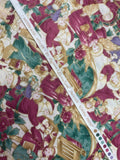 Quilting Cotton Vintage - "Woodland Winter" Victorian Christmas with Metallic Gold Accents