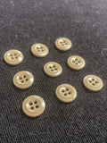 Buttons Plastic Set of 9 - Beige