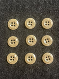 Buttons Plastic Set of 9 - Beige
