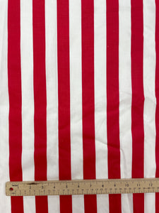 Cotton Blend Salvaged - Red and White Stripes