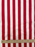 Cotton Blend Salvaged - Red and White Stripes