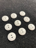 Buttons Plastic Set of 9 or 10 - Shiny White