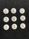 Buttons Plastic Set of 9 or 10 - Shiny White