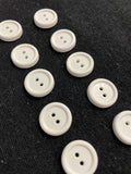 Buttons Plastic Set of 8 or 10 - White