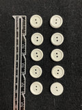 Buttons Plastic Set of 8 or 10 - White