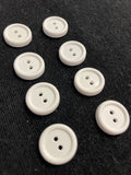 Buttons Plastic Set of 8 or 10 - White