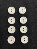 Buttons Plastic Set of 8 or 10 - White