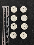 Buttons Plastic Set of 8 or 10 - White