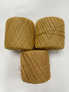 Cotton Crochet Thread Bundle - Golden Yellow with Gold Metallic
