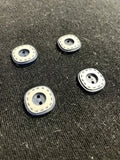 Buttons Plastic Set of 4 - Navy Blue Rounded Squares with White