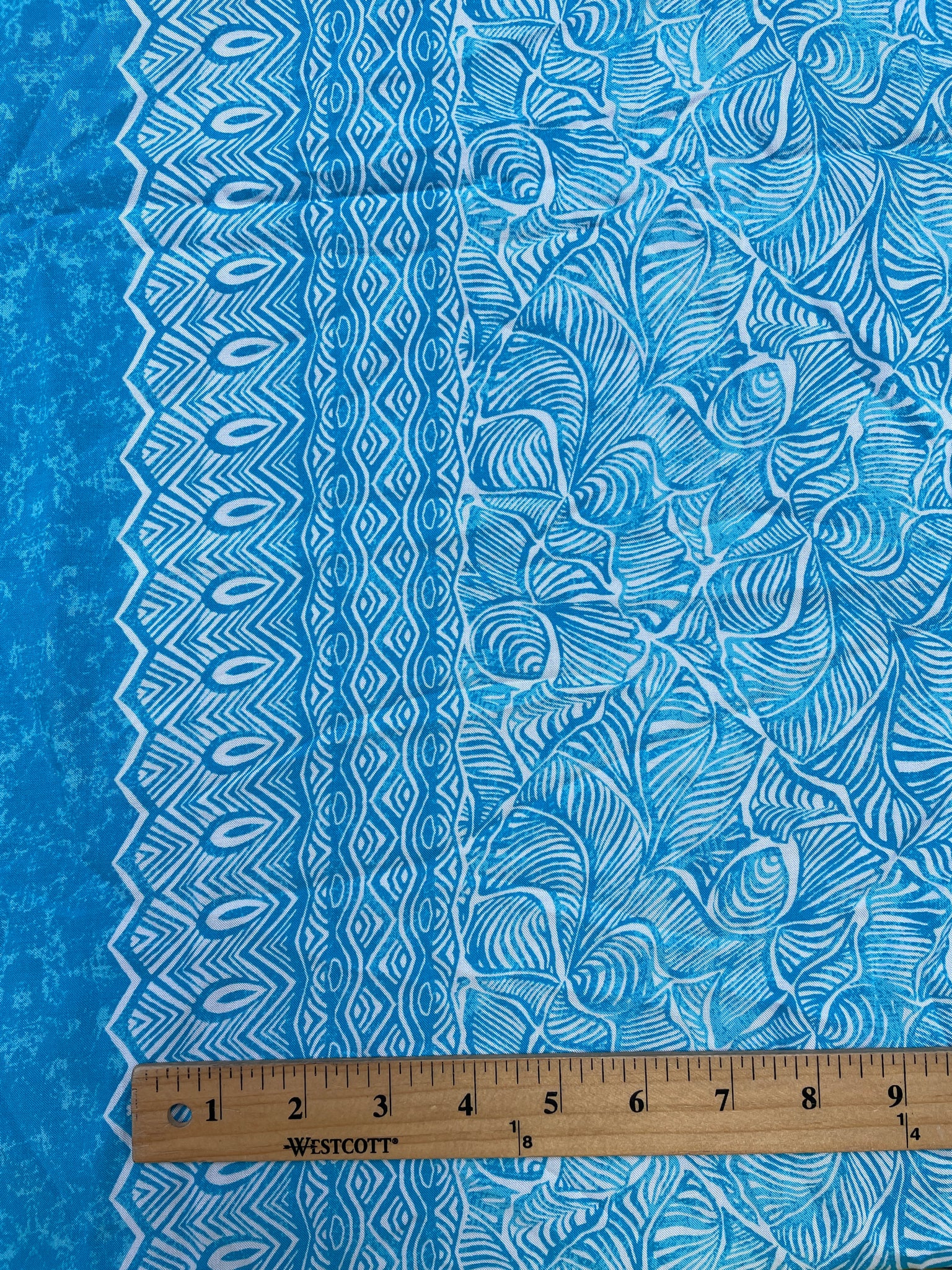 2 YD Rayon - Turquoise and White