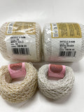 Cotton Crochet Thread Bundle - White with Gold and Silver Metallic