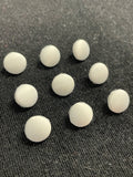 Buttons Fabric Covered Set of 9 - White Bridal Satin