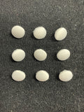Buttons Fabric Covered Set of 9 - White Bridal Satin