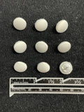 Buttons Fabric Covered Set of 9 - White Bridal Satin