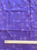 1 7/8 YD Cotton Hand-Dyed Batik - Mottled Purples with Light Purple Designs