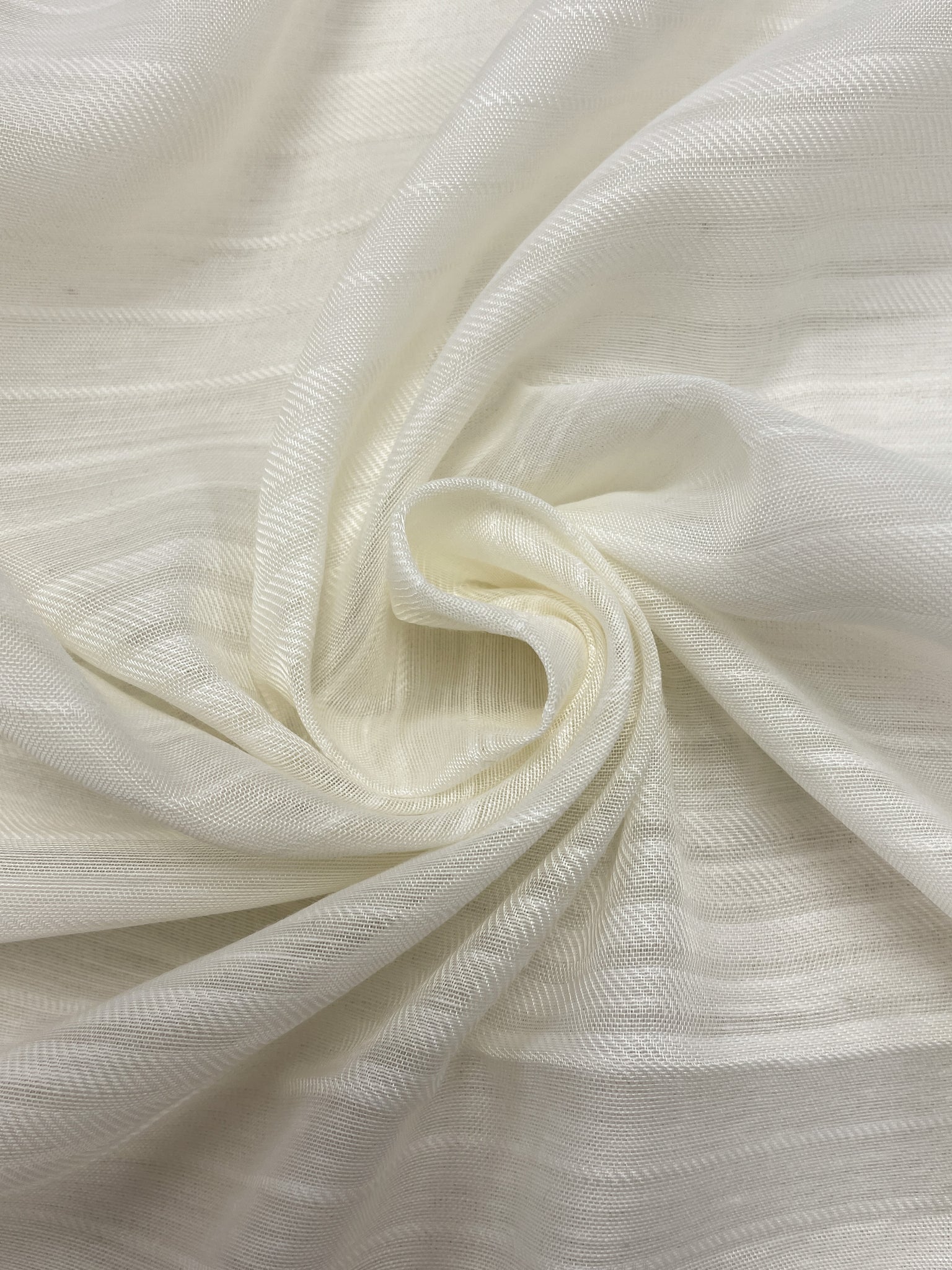 Nylon Sheer EXTRA WIDE - Cream with Self Stripes