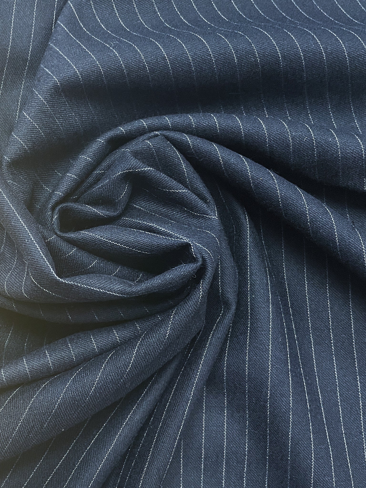3 YD Wool Vintage - Navy Blue with Pinstripes