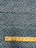 Poly/Cotton - Blue, Ecru and Black Overlapping Circles