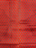 2 3/8 YD Polyester Lining Vintage - Tomato Red with Small Gray Flowers