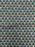 2 3/4 YD Quilting Cotton - Purple, Green, and Blue on Black with Metallic Silver Accents