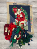 1994 Needlepoint UFO Vintage - Coca-Cola Santa Claus with Wool Yarn