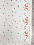 1995 2 1/2 YD Quilting Cotton Vintage - Off White with Teddy Bears, Holly, Hearts and 2 Borders